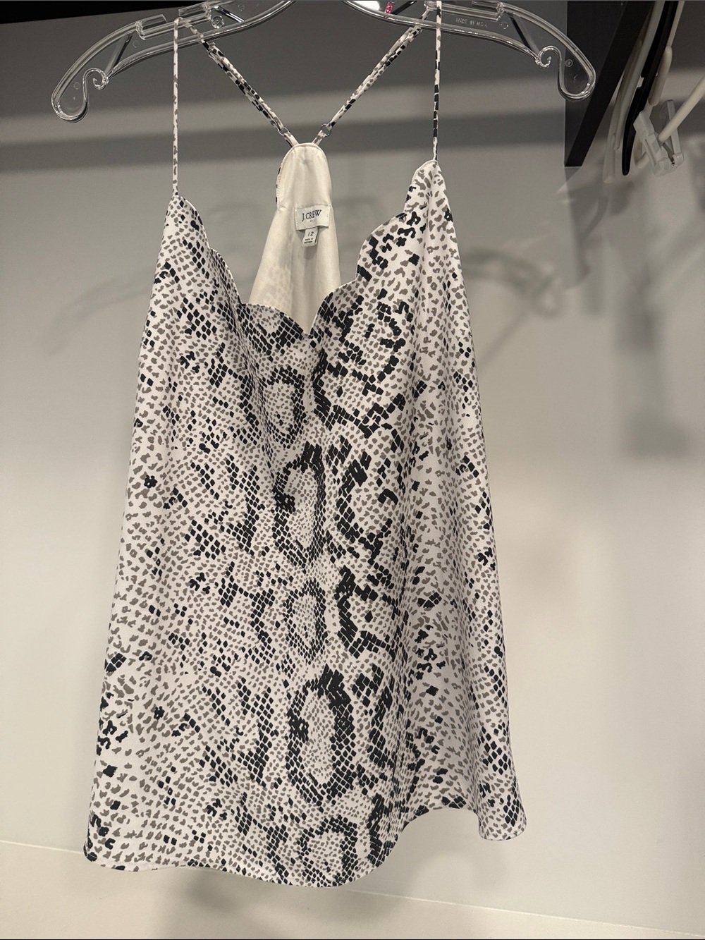 J. Crew Black and White Snake-Print Camisole